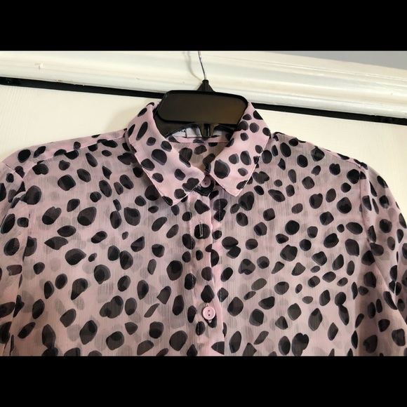 ASOS Maternity Pink & black polka dot blouse sz 8 - Picture 3 of 4